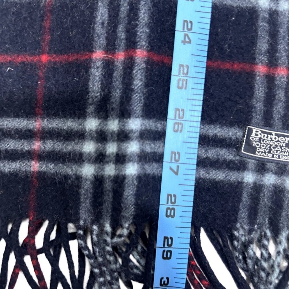 Burberrys Classic Check Scarf Black 100% Cashmere Unisex Scarf Made In England - Picture 6 of 7